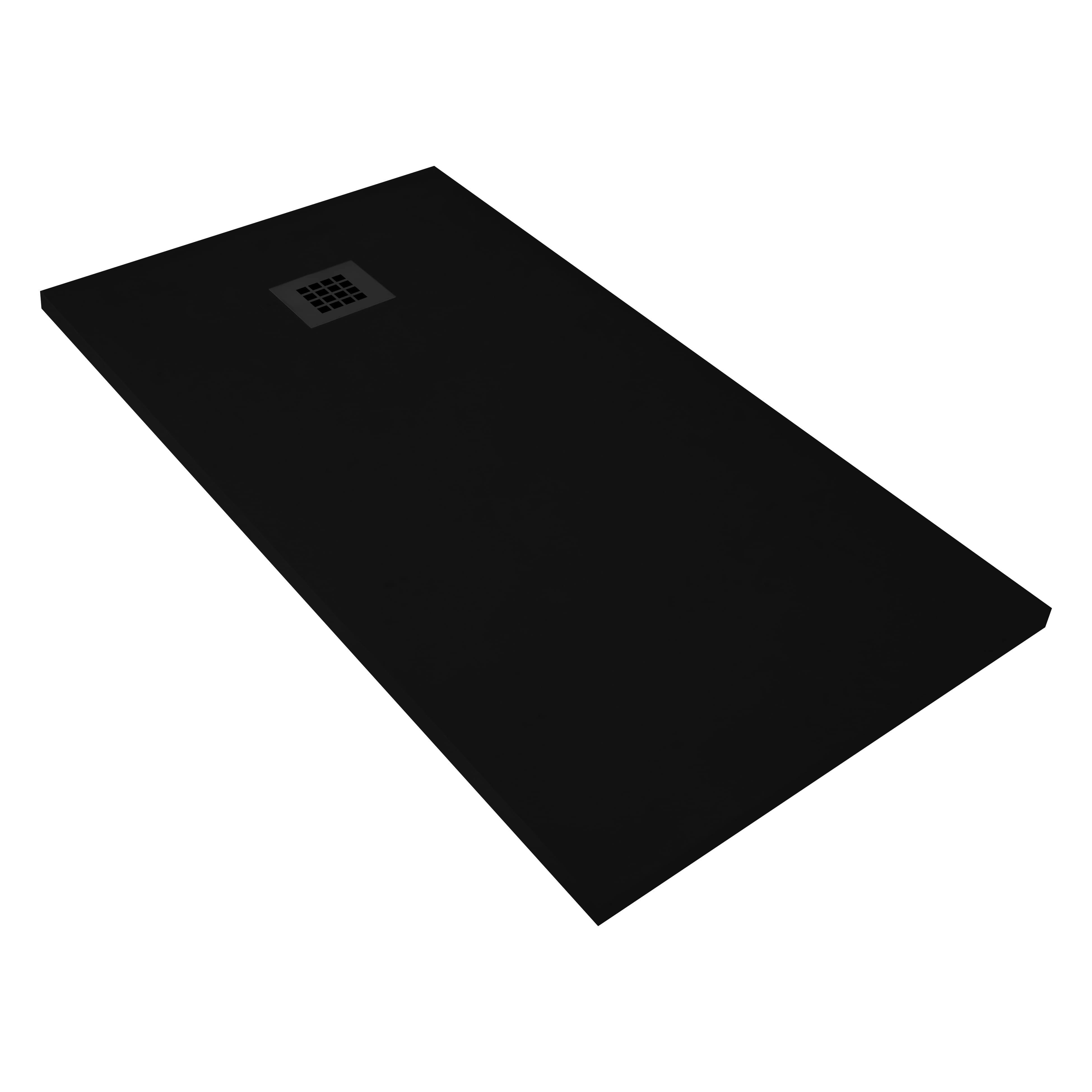 Creavit Aloni Madison Flat Composietsteen Douchebak Zwart 90x90x3cm