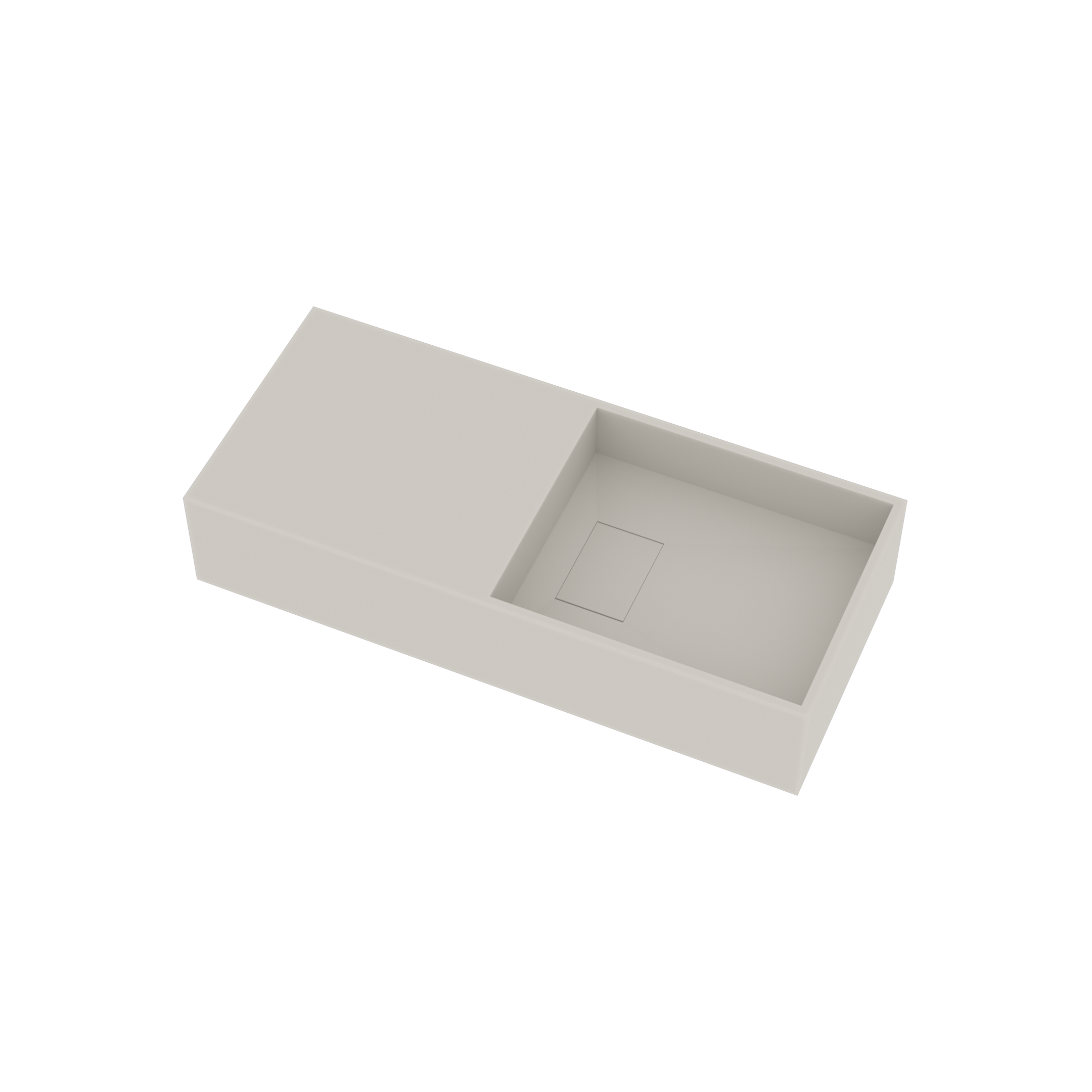 Ideavit Wastafel Solidplan 75x32,5x15 cm Solid Surface Mat Wit