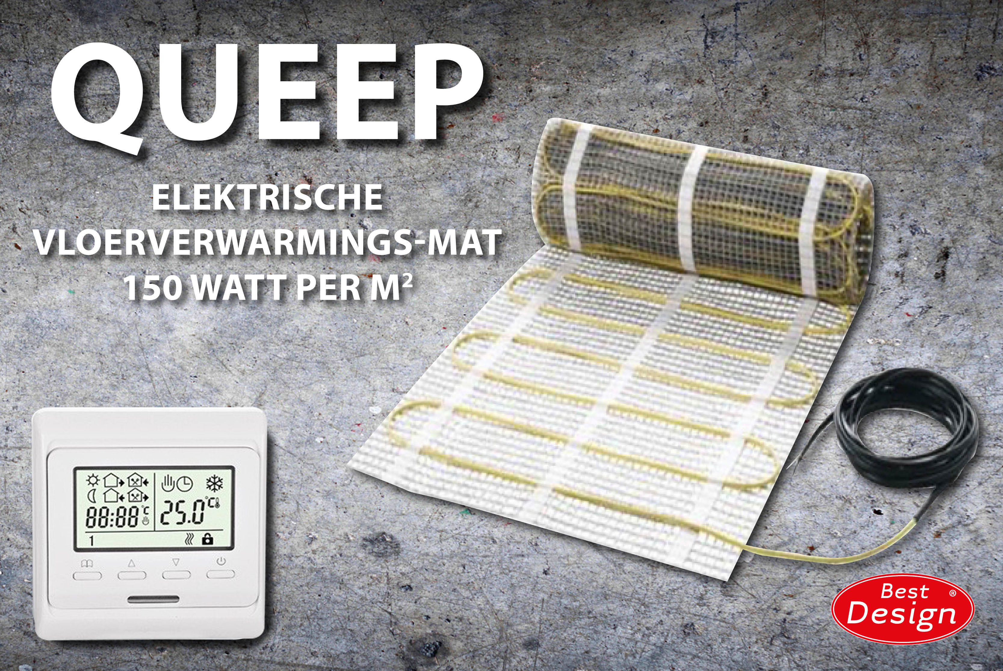 Best-Design Queep elektrische vloerverwarmings-mat 5.0 m2