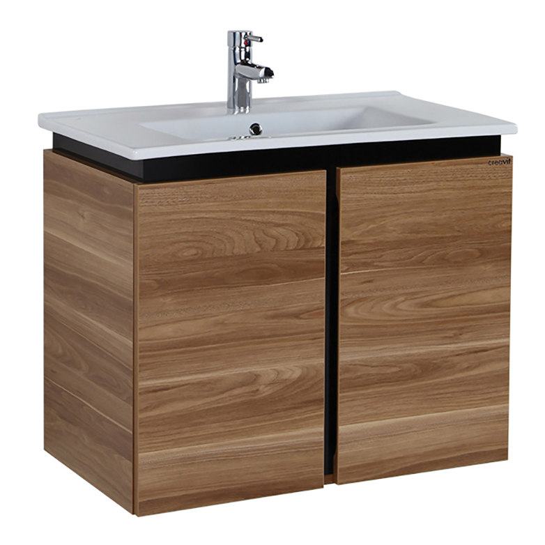 Creavit Verti 80 Onderkast Okkernoot-Zwart 80x85x45cm