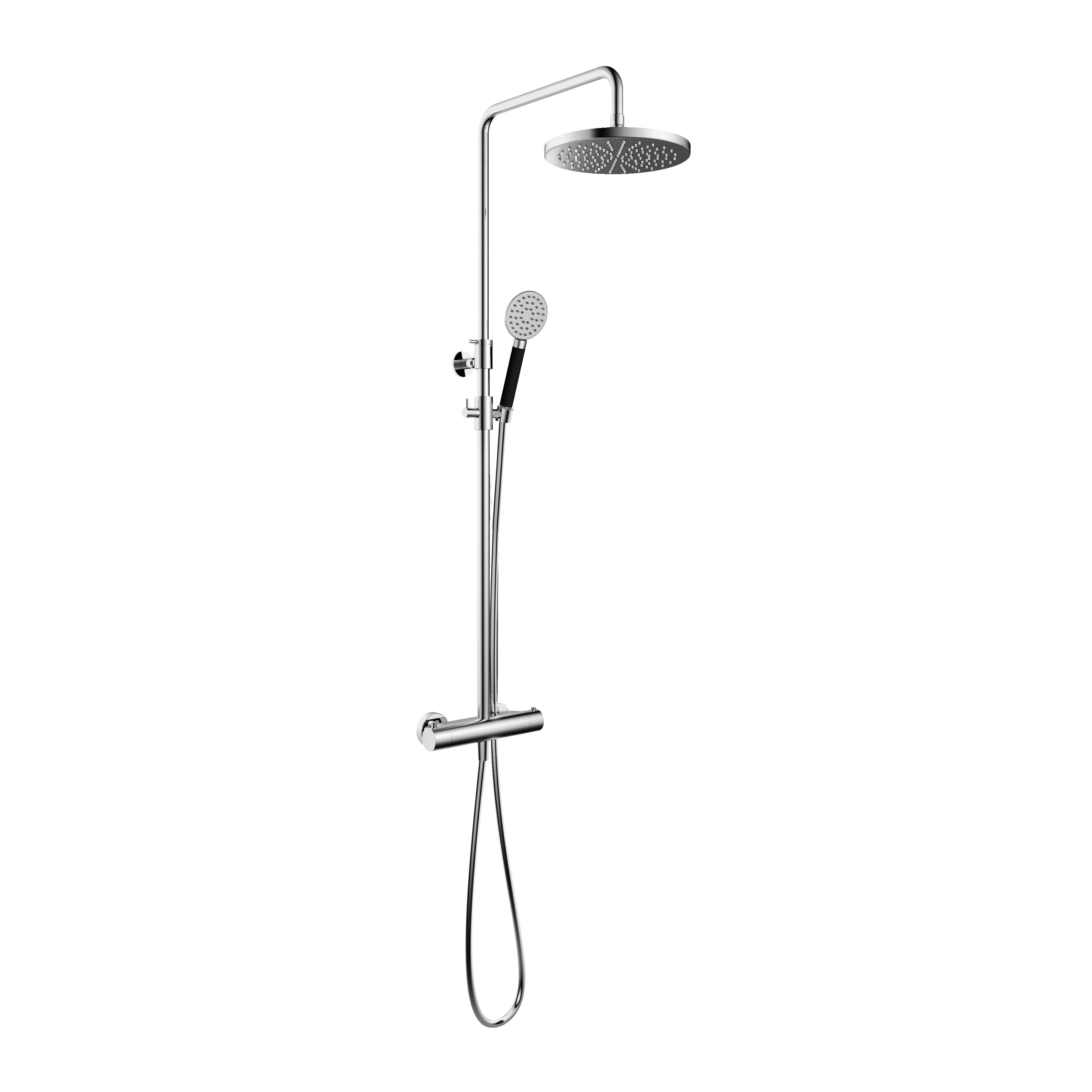 Hotbath Cobber Opbouw Regendoucheset Met Thermostaatkraan Met 30cm Ronde Hoofddouche en Ronde Handdouche Chroom