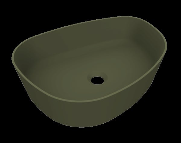 Arcqua Rocker Opbouw Waskom Organisch L 50x38 Mat Groen