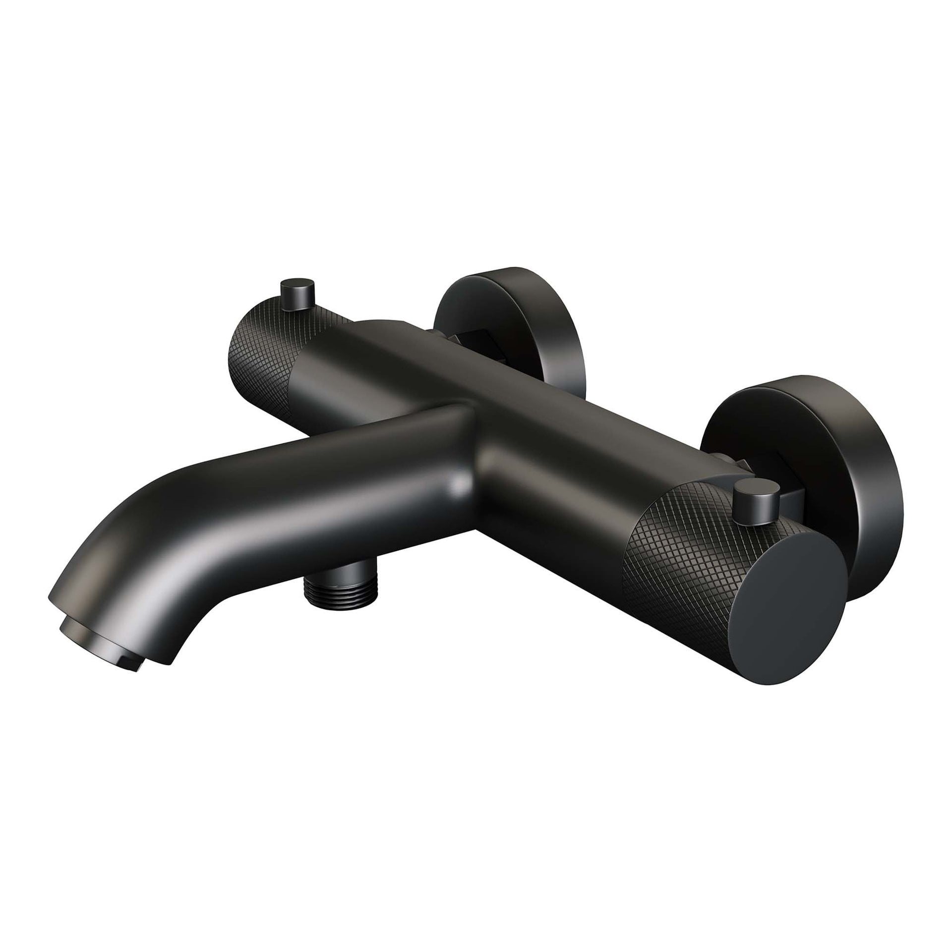 BRAUER Black Carving opbouw baddouche thermostaatkraan mat zwart