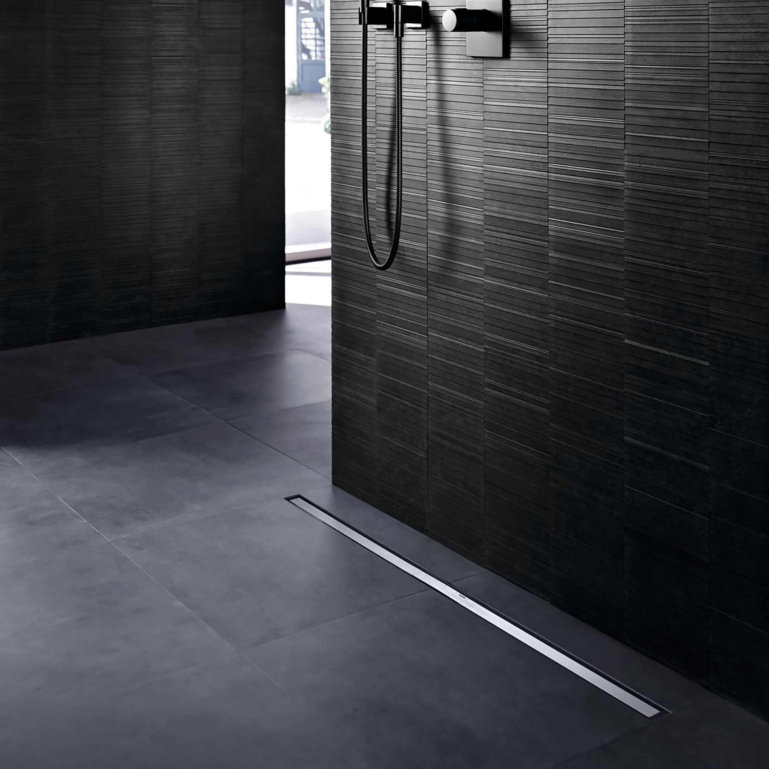 Creavit Aloni Glasrooster Douchegoot Zwart 50cm