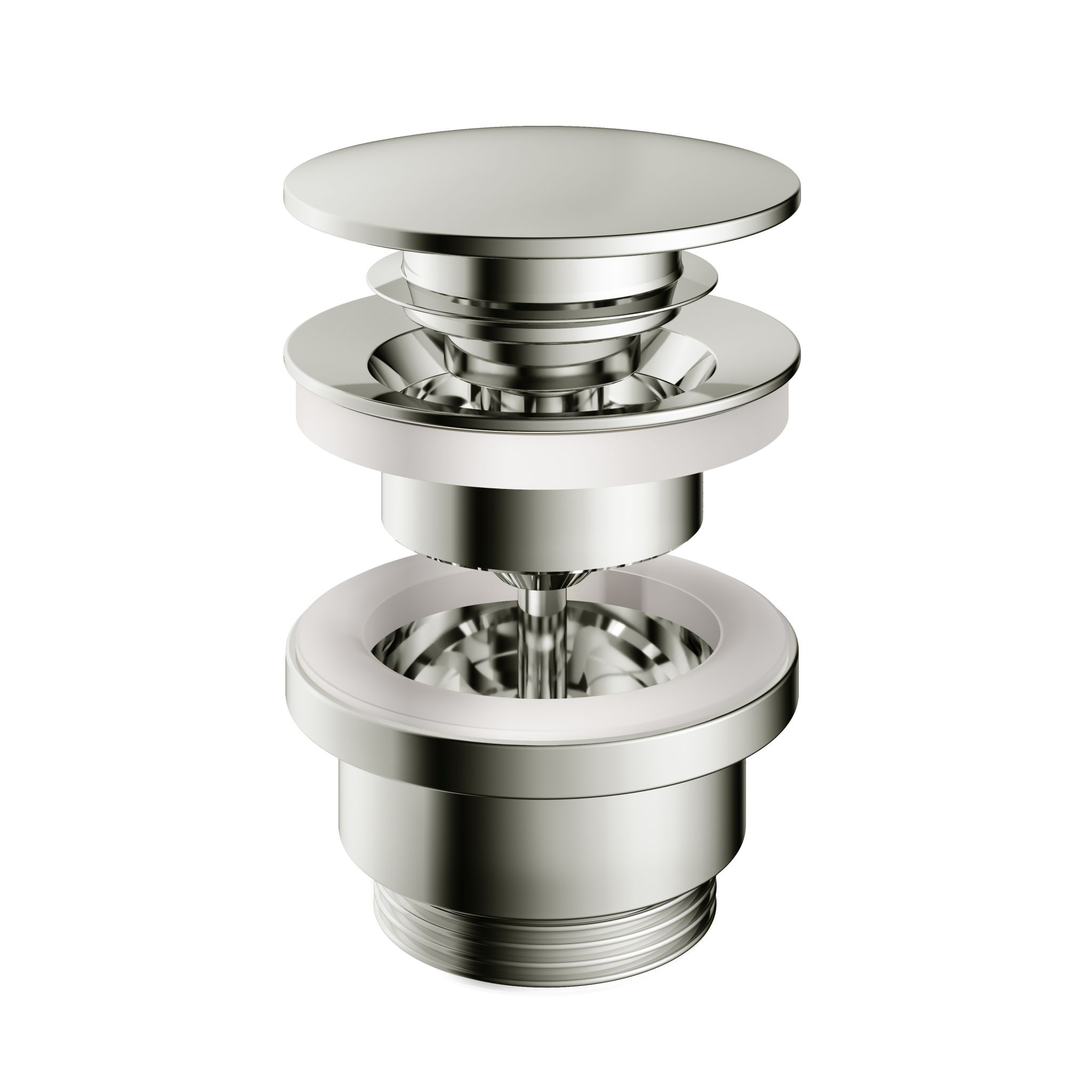 Hotbath Pal Clickwaste Glans Nikkel - Living Colours vormen een Poetsbaar patina