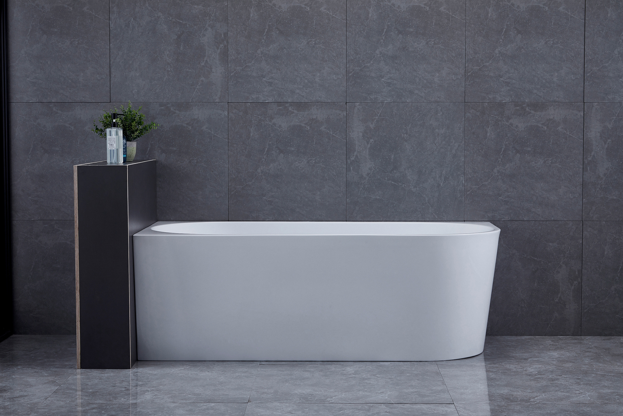 Ligbad / Hoekbad Jade - Half Vrijstaand Links - 170x80x58 cm - Glasvezelversterkt Acryl - Glans Wit - Inclusief Waste en Overloop