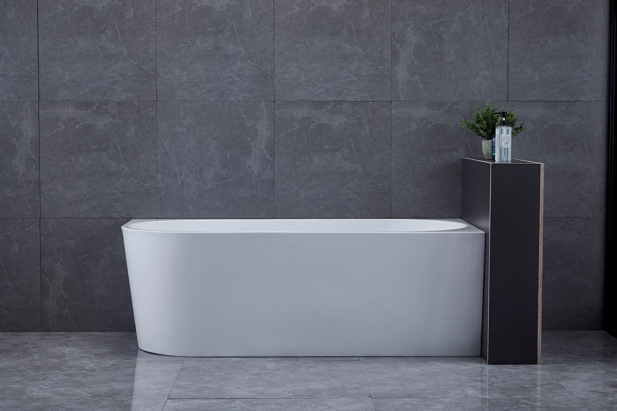 Ligbad / Hoekbad Jade - Half Vrijstaand Rechts - 170x80x58 cm - Glasvezelversterkt Acryl - Glans Wit - Inclusief Waste en Overloop