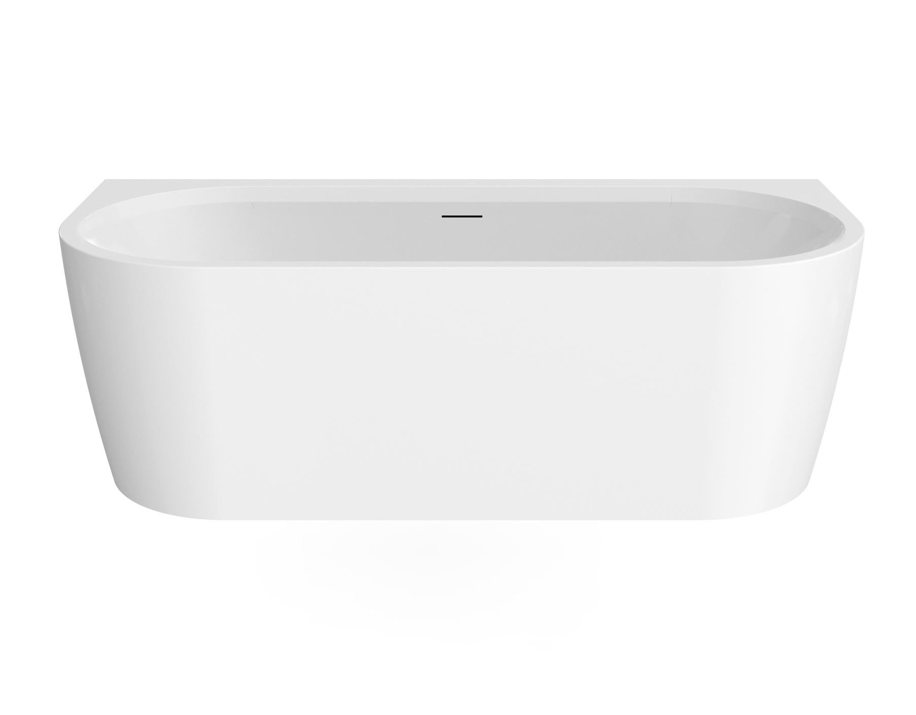 Best-Design Bareiss Glans Wit Semi Vrijstaand Wandmodel Bad 180x80x60 cm