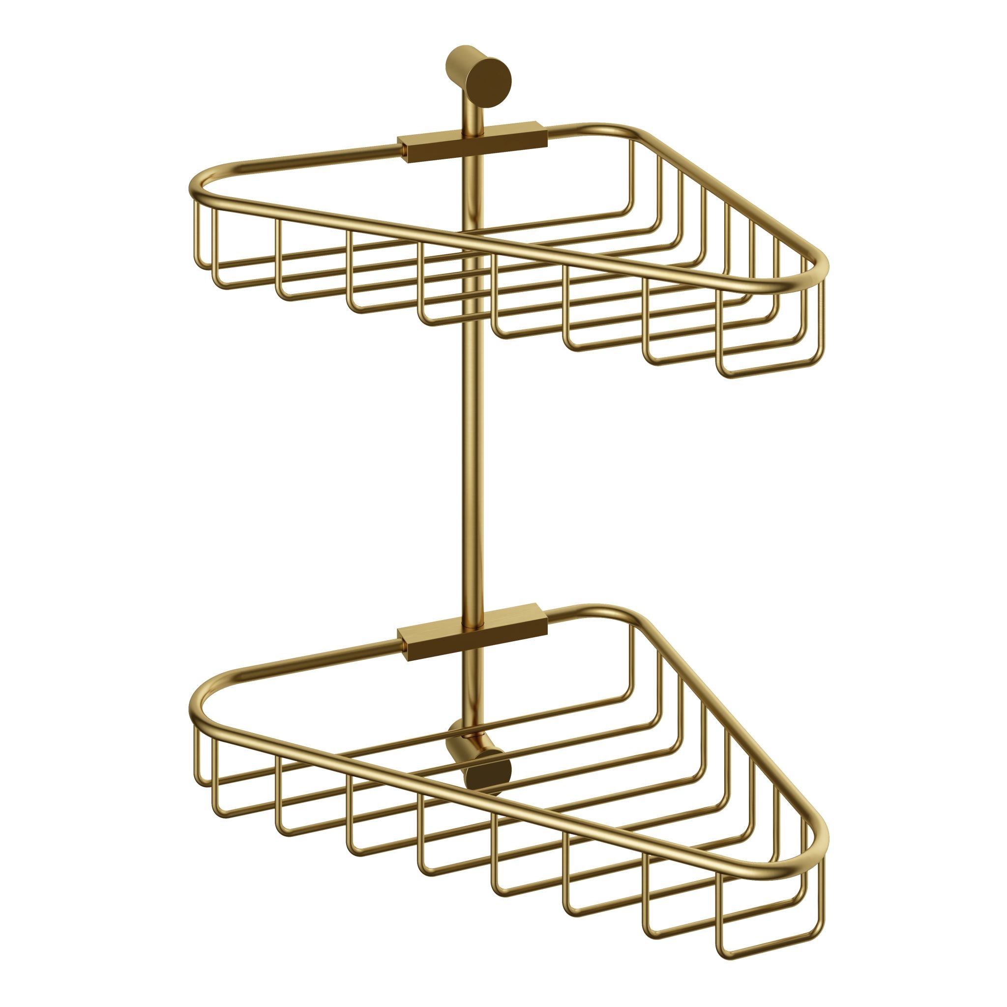 Hotbath Cobber Hoekdraadkorf Dubbel Geborsteld Messing PVD