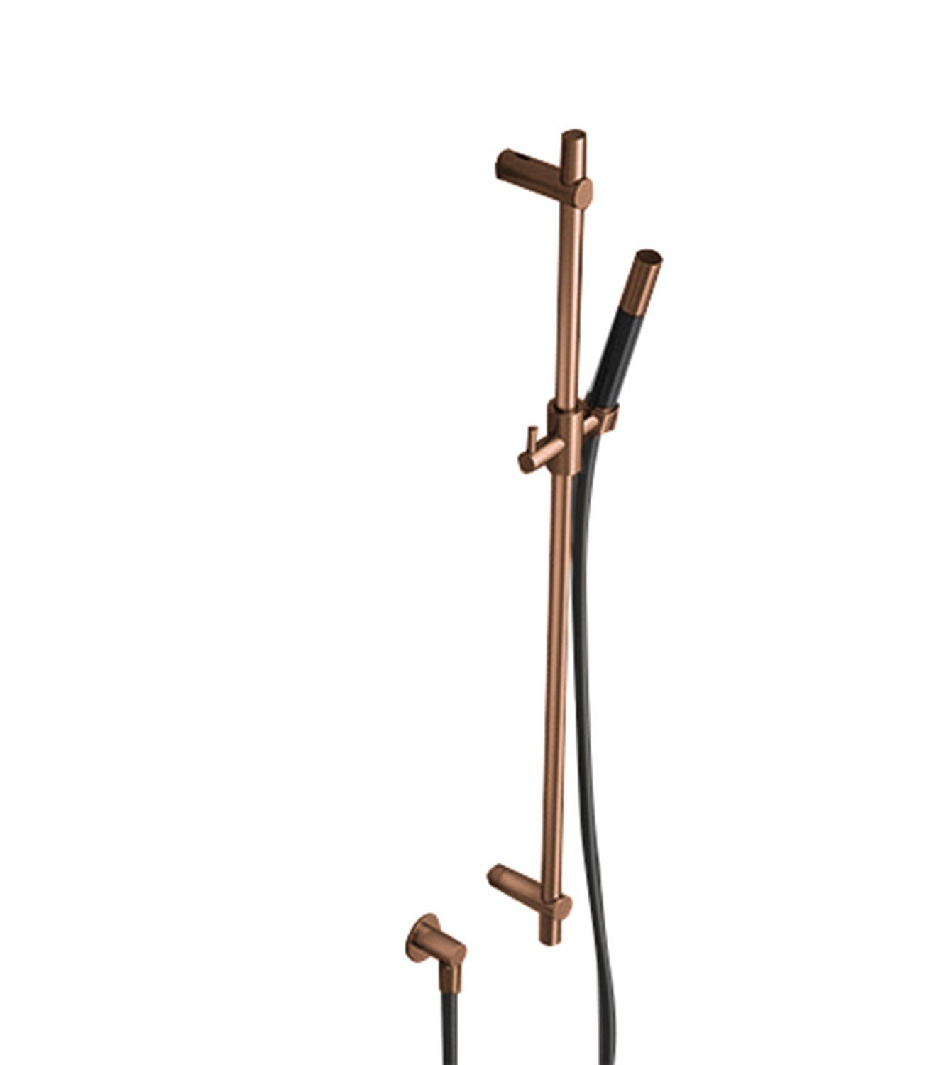 Hotbath Glijstang 90cm Met Wandaansluitbocht, Doucheslang 150cm En Staafhanddouche Geborsteld Koper - Living Colours