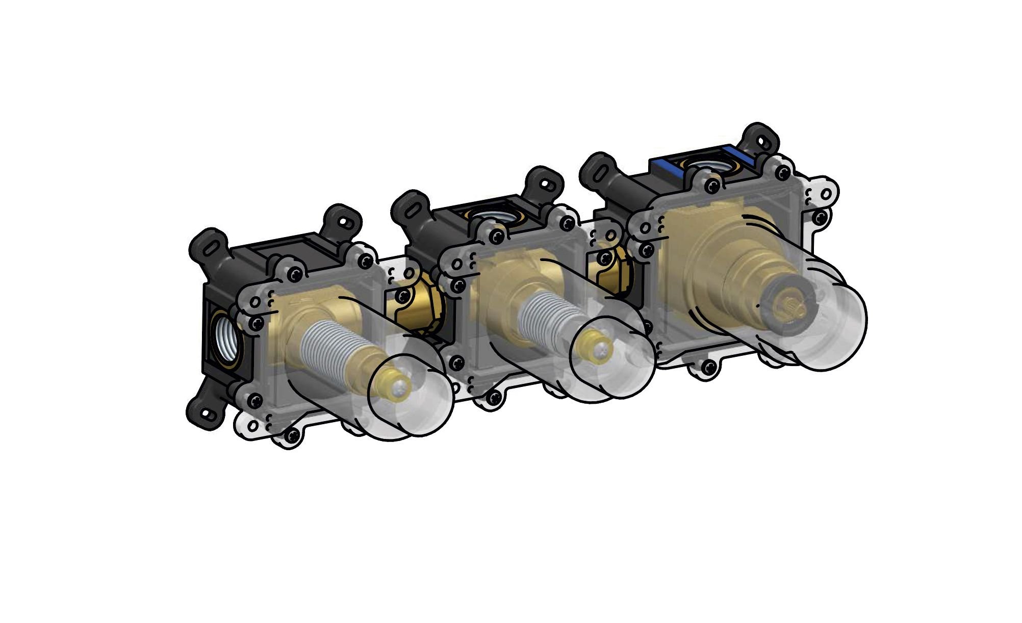 Hotbath - Inbouwbox Voor Douche Thermostaat Met 2 Stopkranen Horizontaal en Verticaal
