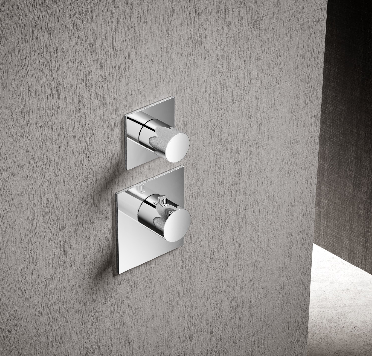 Hotbath Mate Afbouwdeel High Flow Vierkant Rond Thermostaat Met 1 Stopkraan Chroom