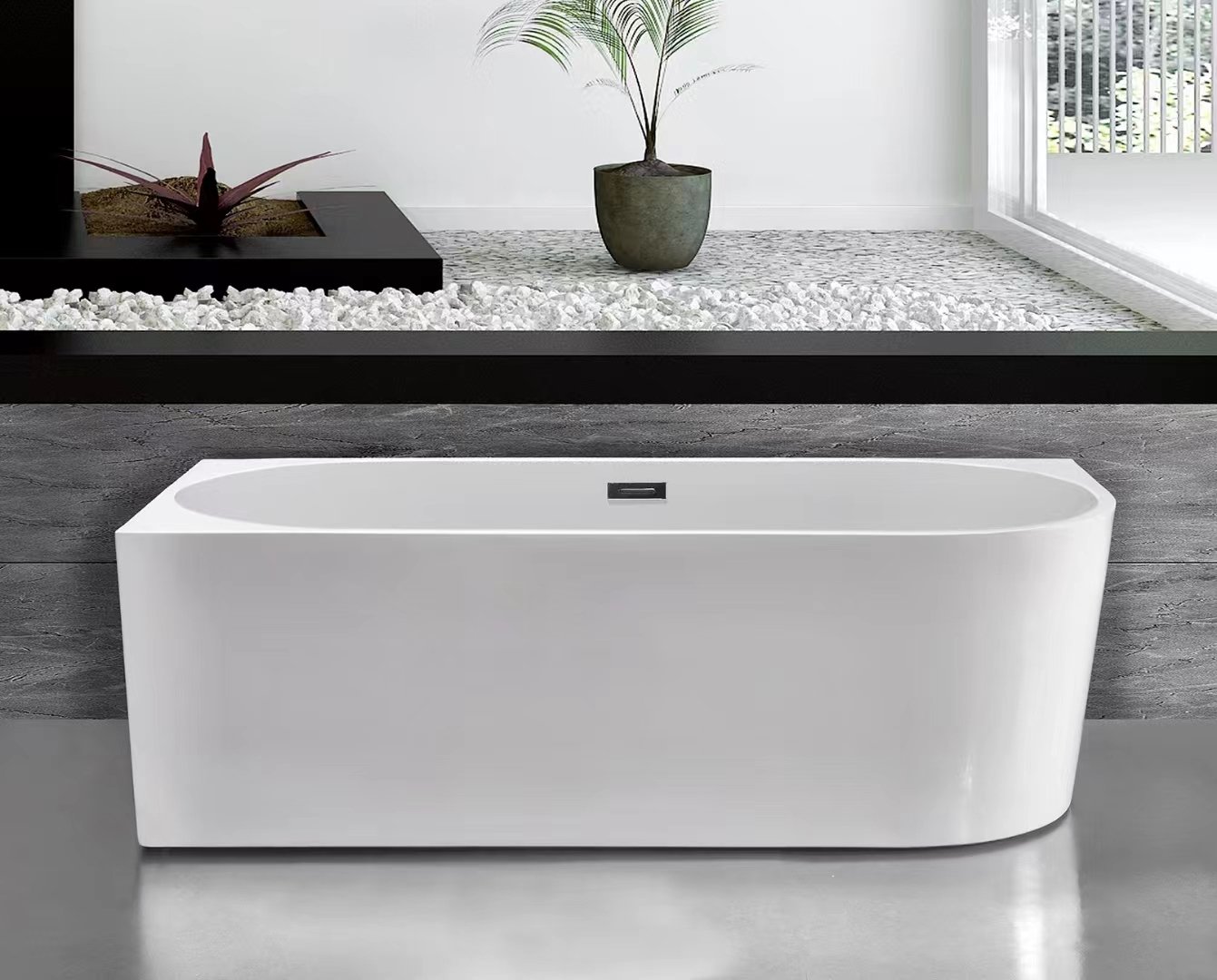 Creavit Aloni Vrijstaand Bad Hoekbad 180x80x59 Links Wit