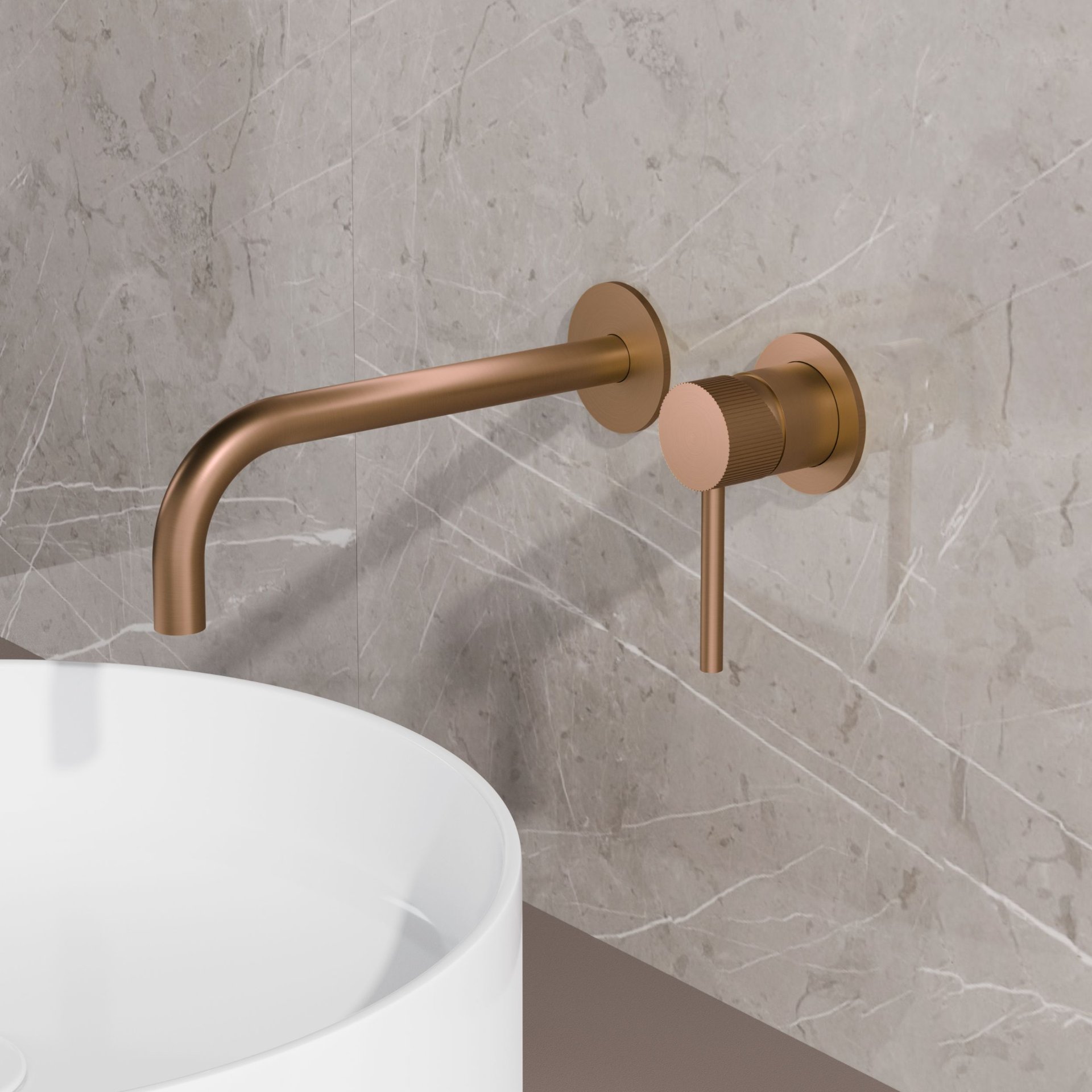 Best-Design "High-End Liora" RVS-304 inbouw-wandmengkraan inclusief inbouwbox Desert Brown