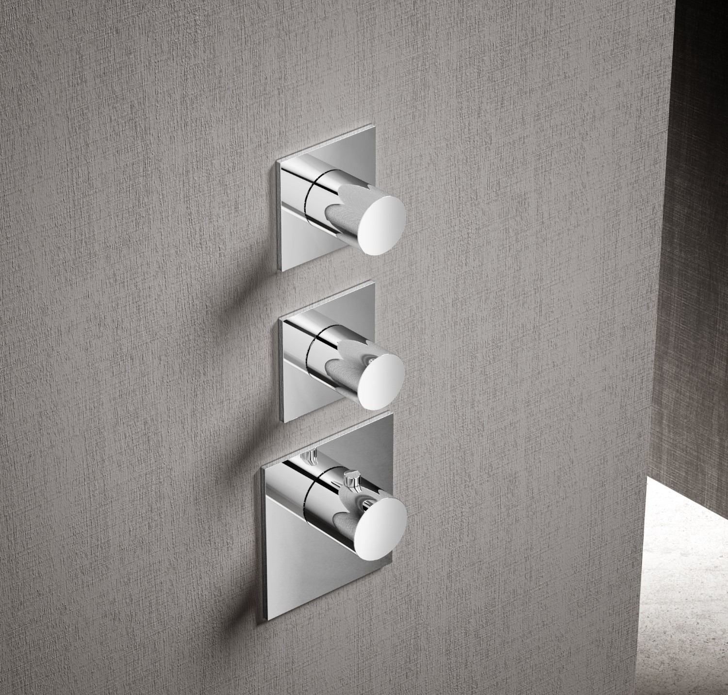 Hotbath Mate Afbouwdeel High Flow Vierkant Rond Thermostaat Met 2 Stopkranen Chroom