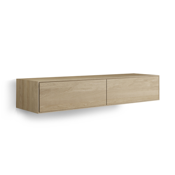 Looox Wooden Facet 160 cm 2 lades, eiken old grey