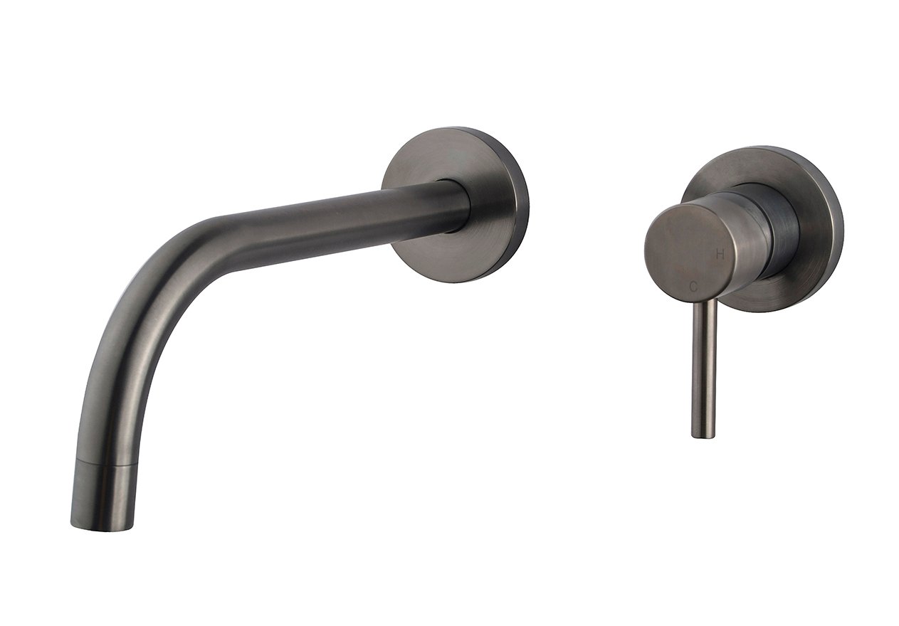 Slim Afbouwdeel Eenhendel Wastafelkraan Met Coldstart Gunmetal