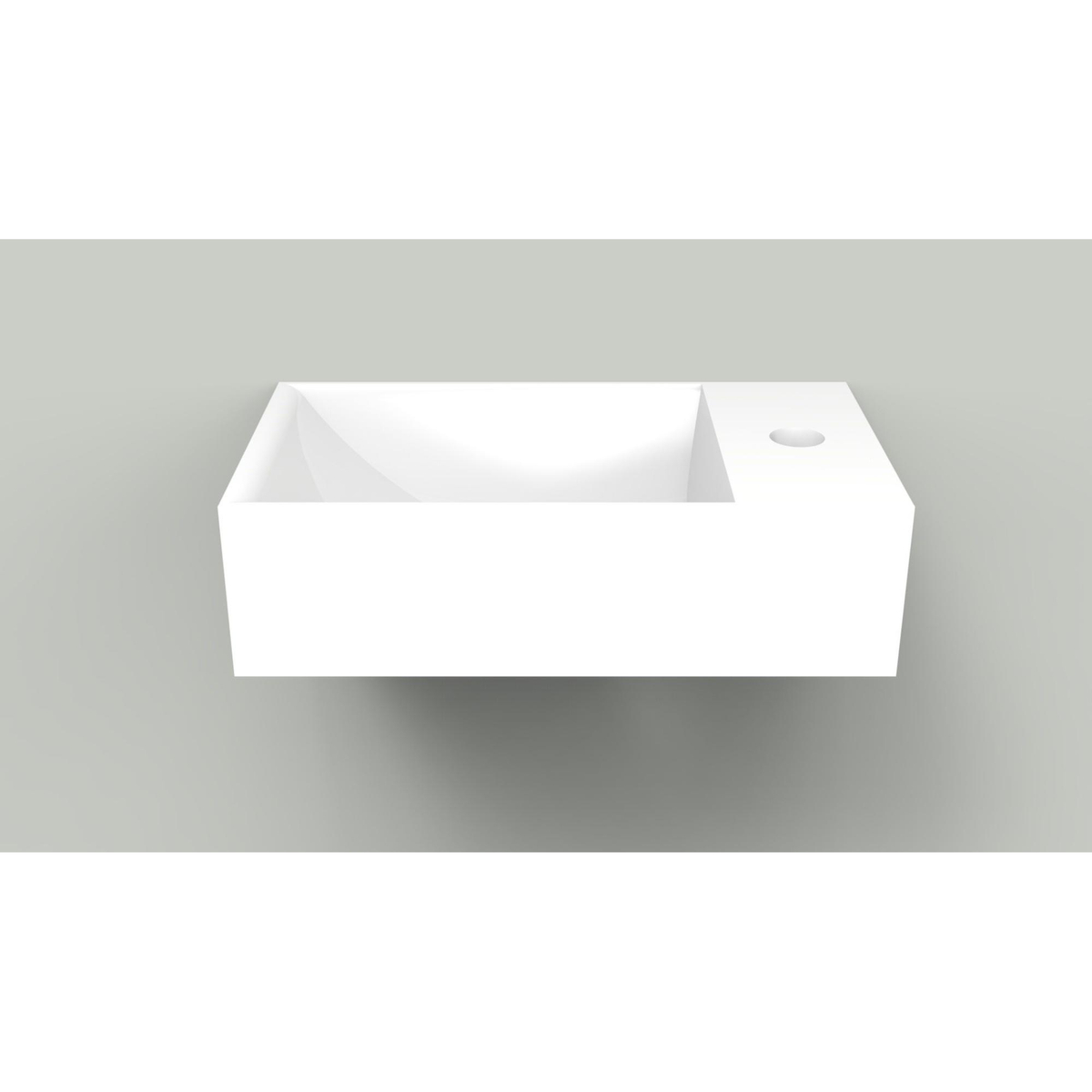 Arcqua Marble Free fontein glans wit 40x22x12 cm rechts zonder overloop