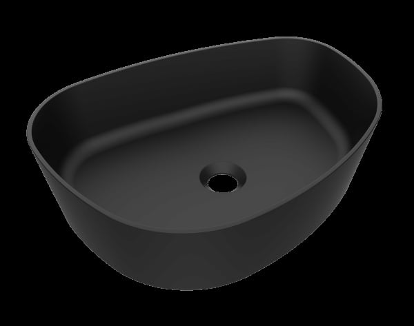 Arcqua Rocker Opbouw Waskom Organisch L 50x38 Mat Zwart