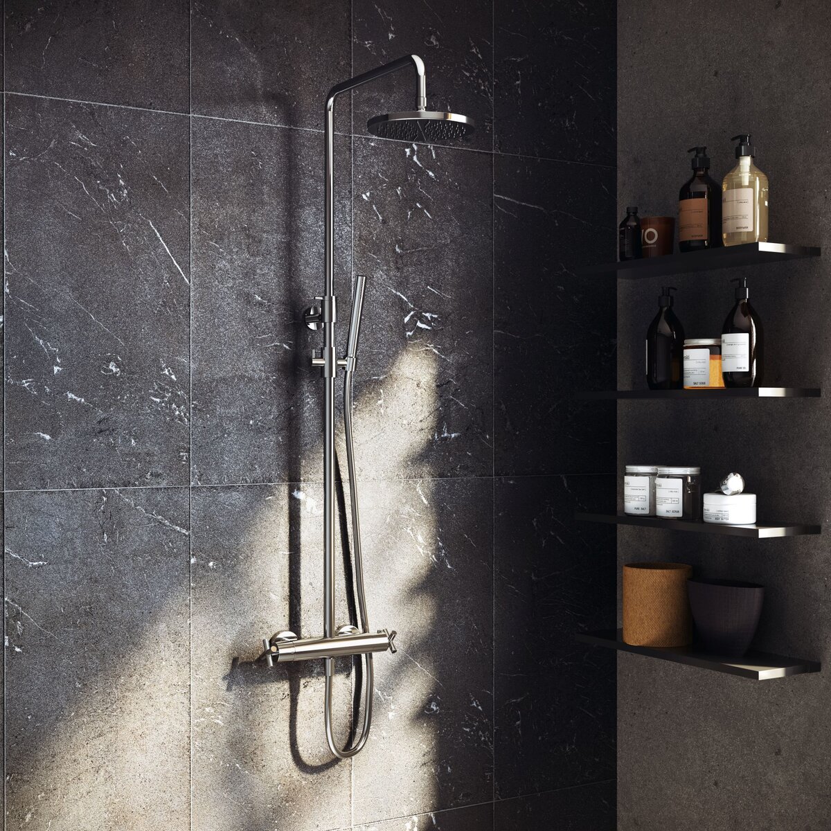 Hotbath Opbouw Regendoucheset Chap Met Hoofddouche 20cm En Staafhanddouche Chroom