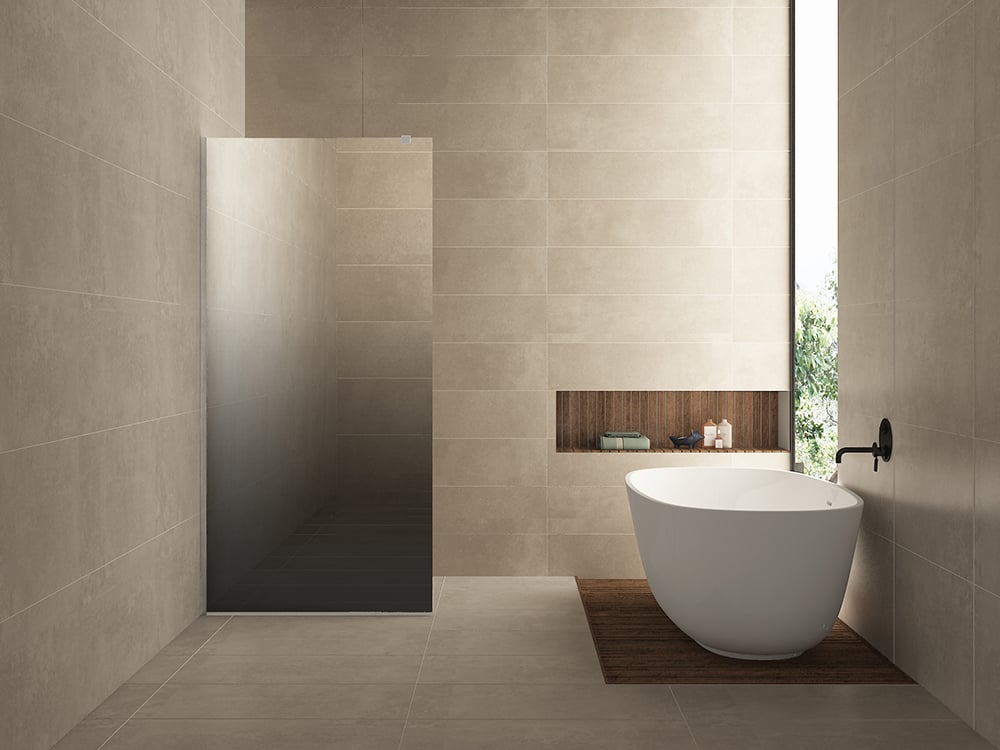 Slim Glasplaat Spiegelrook- Naar Helder Glas 900x2000 8Mm Nano