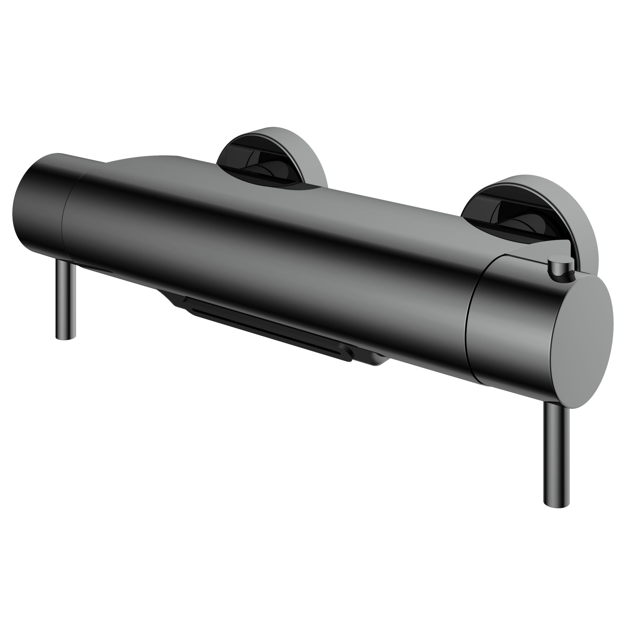 Hotbath Buddy Opbouw Badthermostaatkraan Met Watervaluitloop Zwart Chroom