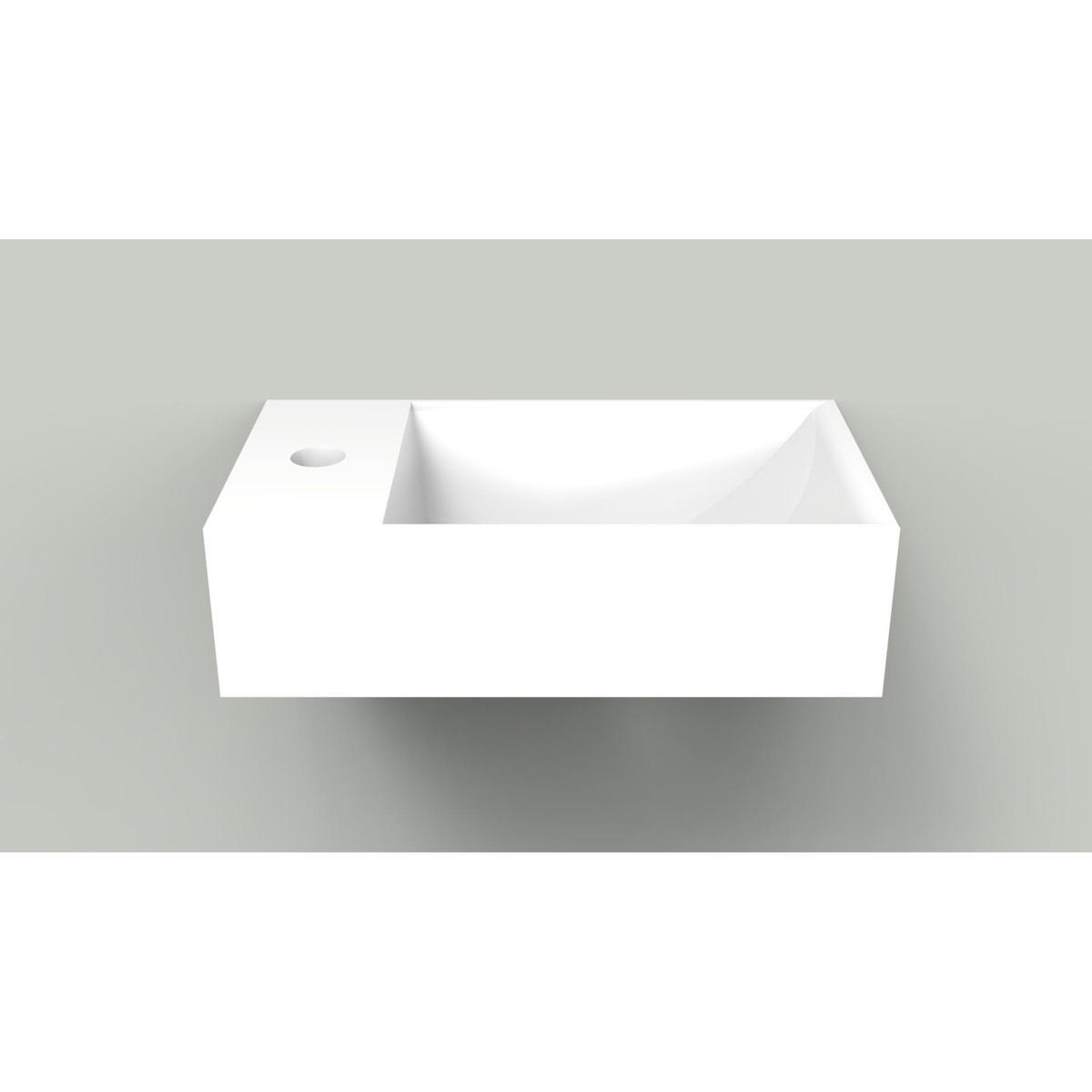 Arcqua Marble Free fontein glans wit 40x22x12 cm links zonder overloop