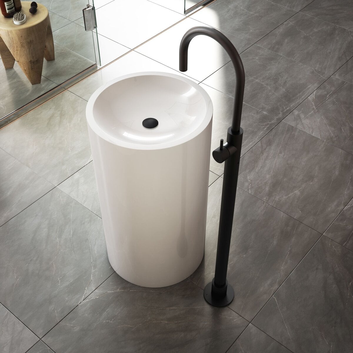 Hotbath Cobber X Afbouwdeel - Inbouw Wastafelmengkraan Met 25cm Uitloop Mat Zwart