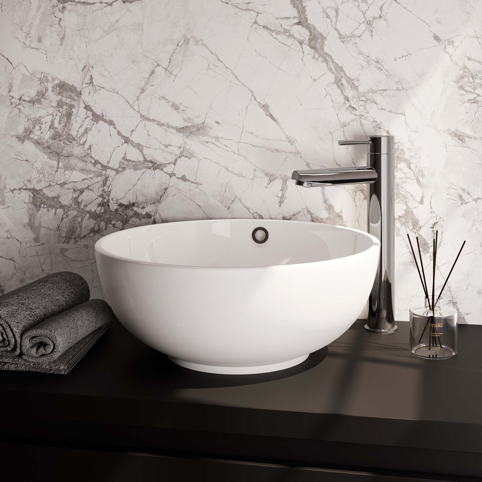 BRAUER Stripe verhoogde opbouw wastafelmengkraan model A chroom