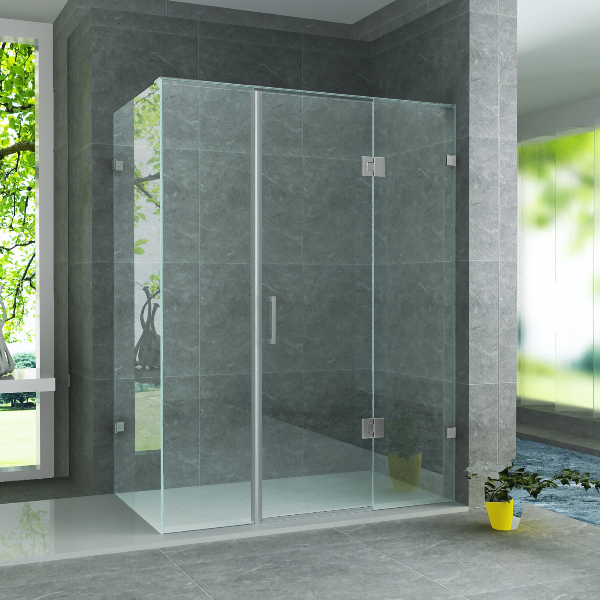 Aloni Douchecabine - Draaideur in het Midden - Chroom - 8mm - 90x120x195 cm