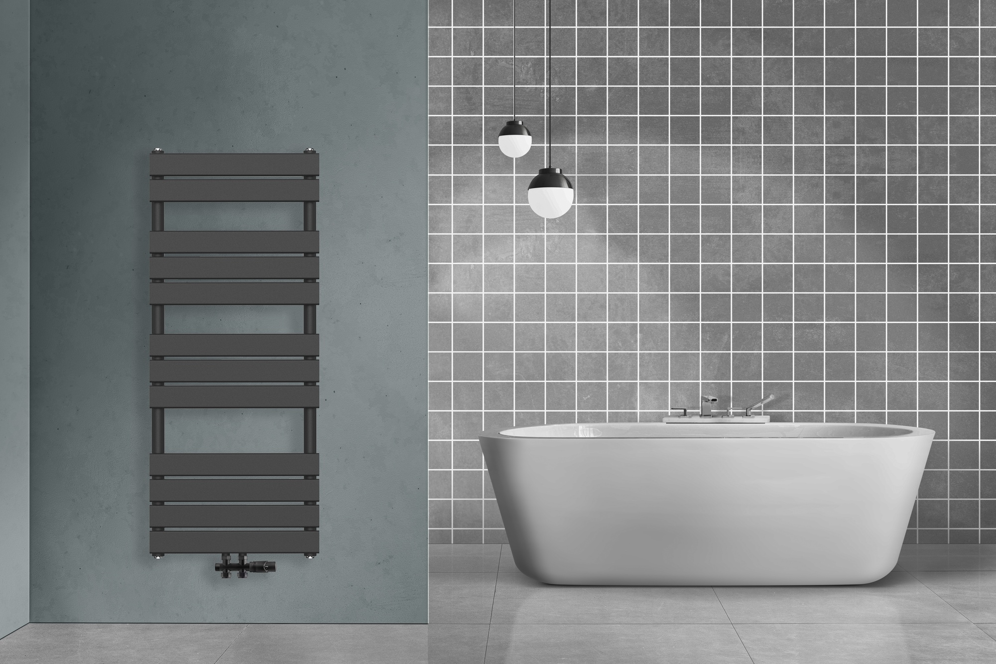 Belrad Handdoek Radiator Zwart Midden 120×50 cm 593W