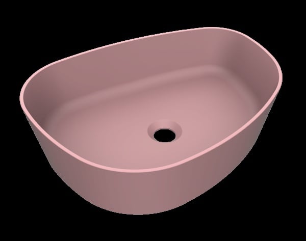 Arcqua Rocker Opbouw Waskom Organisch L 50x38 Mat Roze