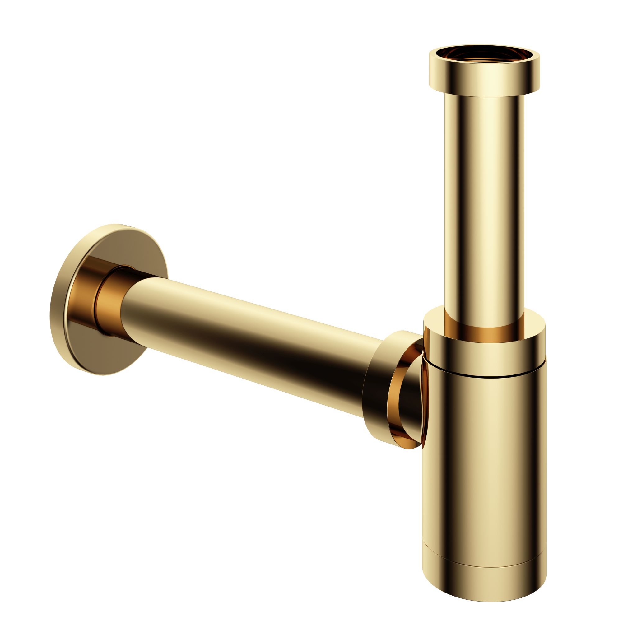 Hotbath Pal Sifon Laag Rond Gepolijst Messing - Living Colours