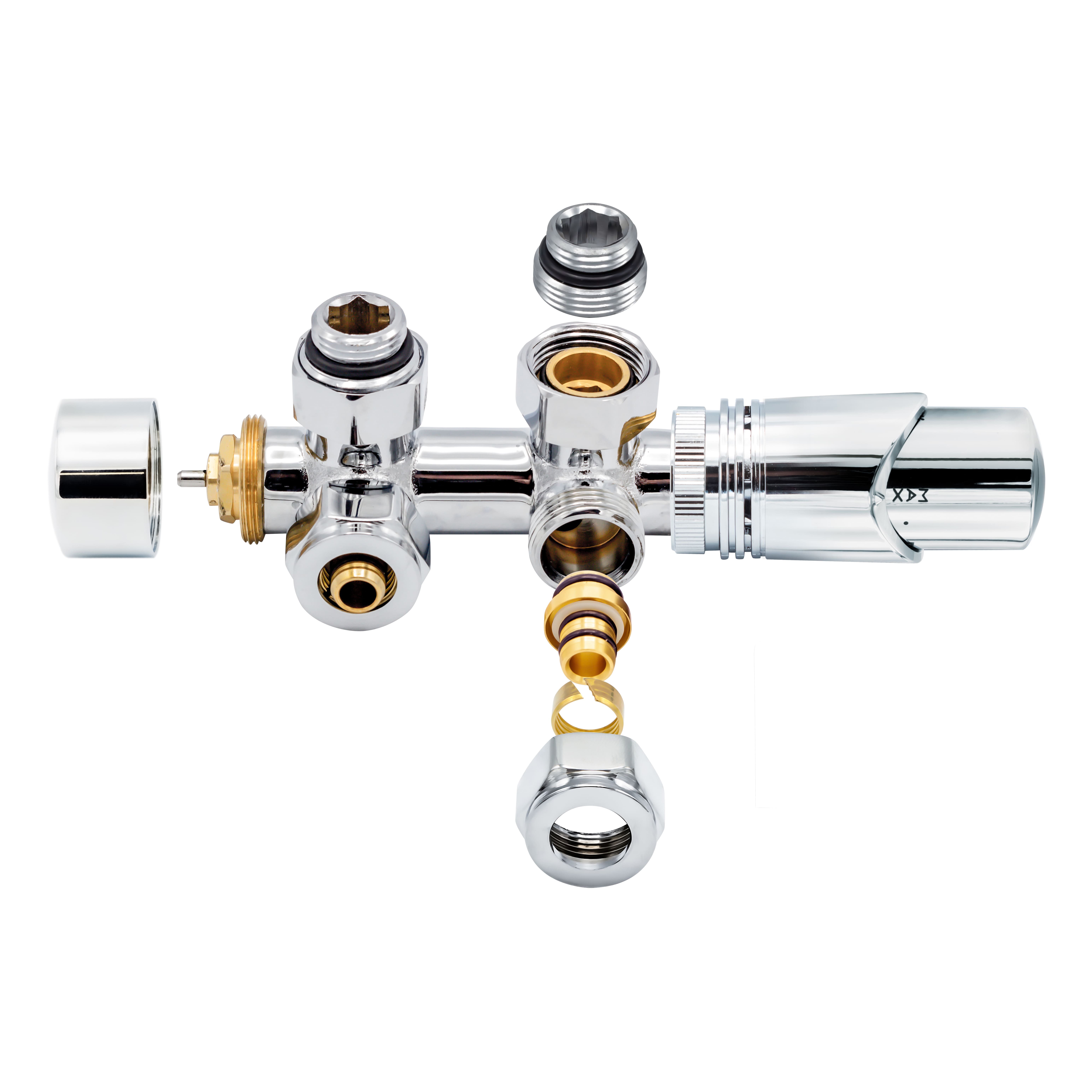 Belrad Thermostatische Radiatorkraan Haaks Chroom