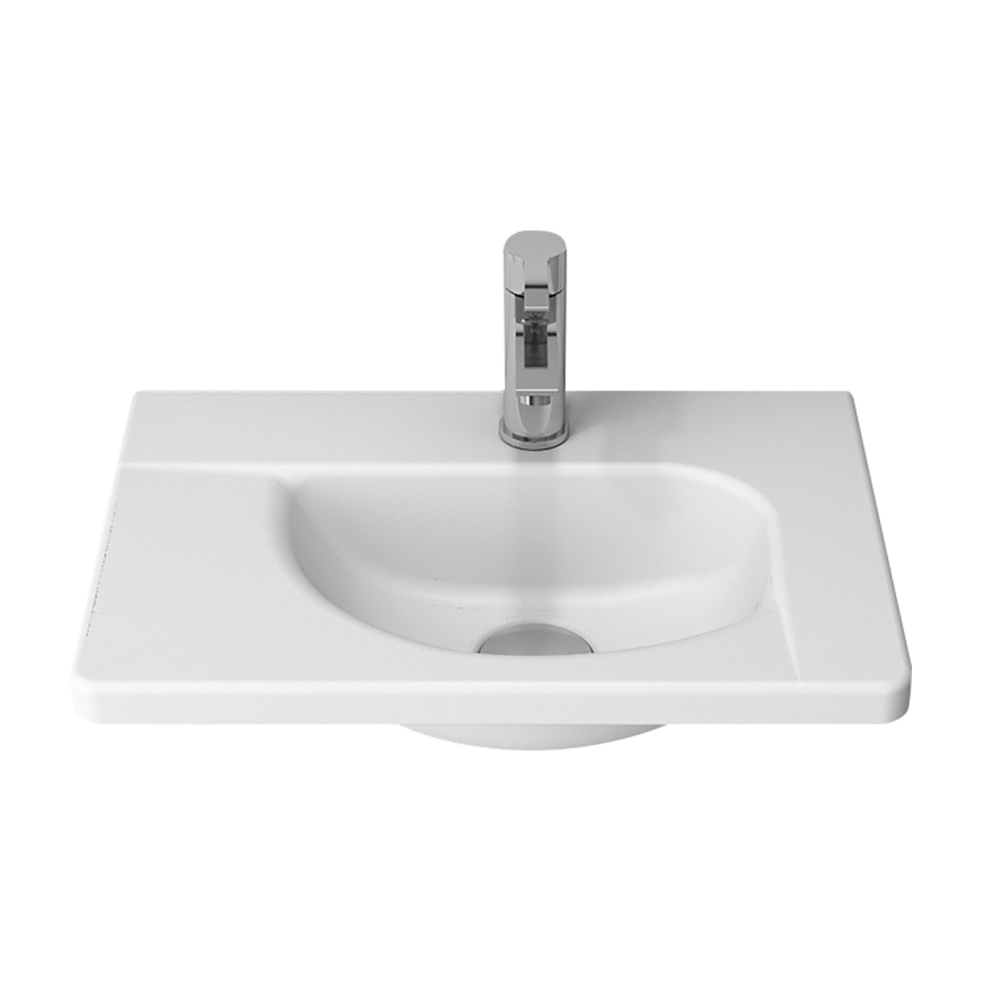 Creavit Bocchi Bocchi Taormina Design Wastafel Met Kraangat 445x310 Mat Wit
