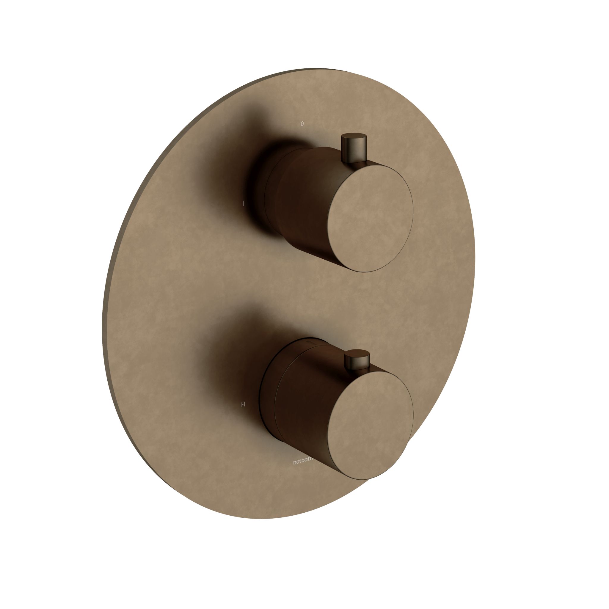 Hotbath Cobber Afbouwdeel - Inbouw Thermostaatkraan Rond Met 2-Weg-Omstel Verouderd Messing - Living Colours