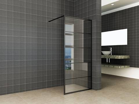 Horizon Inloopdouche Mat Zwart Raster 120 Cm 8 Mm Nano