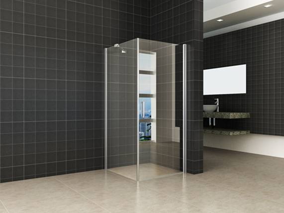 Swingdeur + Zijwand Uni 900X900X2000 Chr.8Mm Nano