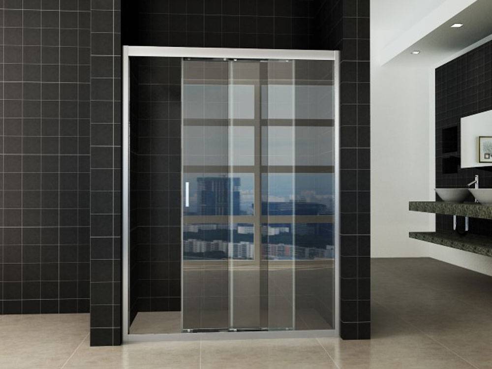 3-Delige Nis-Schuifdeur 900X2000 Alum. 8Mm Nano Glas