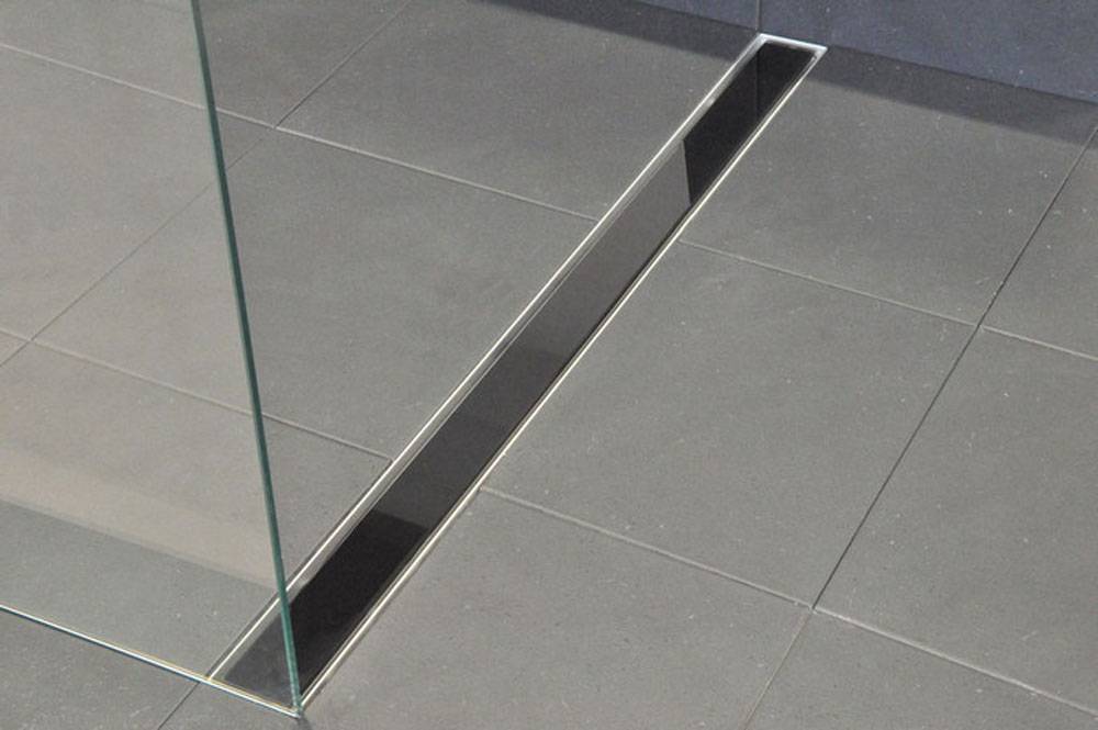 Glasrooster Zwart Tbv 110X7 Rvs Douchegoot
