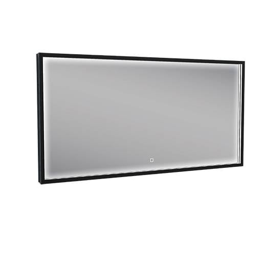 Avi spiegel rechthoek met LED, dimbaar en spiegelverwarming 120 x 60 cm mat zwart