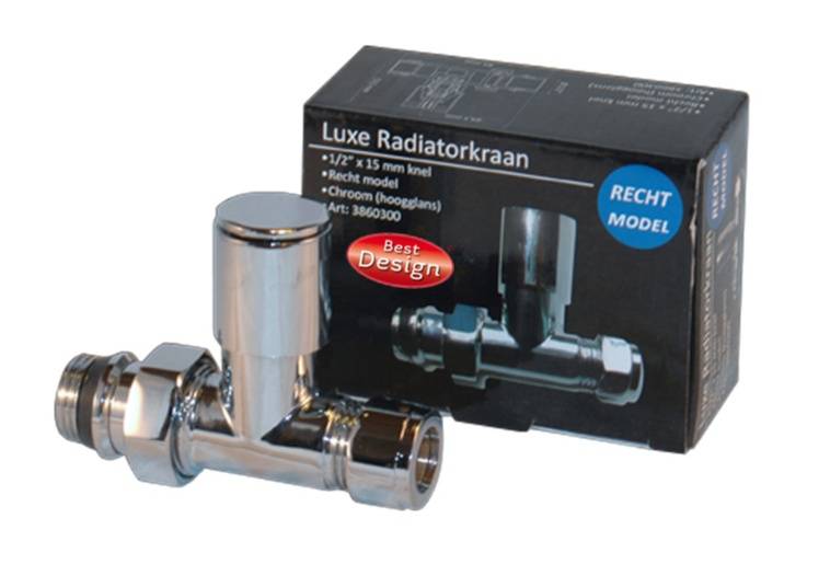 Luxe Radiatorkraan Recht 1/2X15 Mm