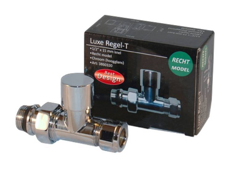 Luxe Regel-T (Voetventiel) Recht 1/2X15Mm