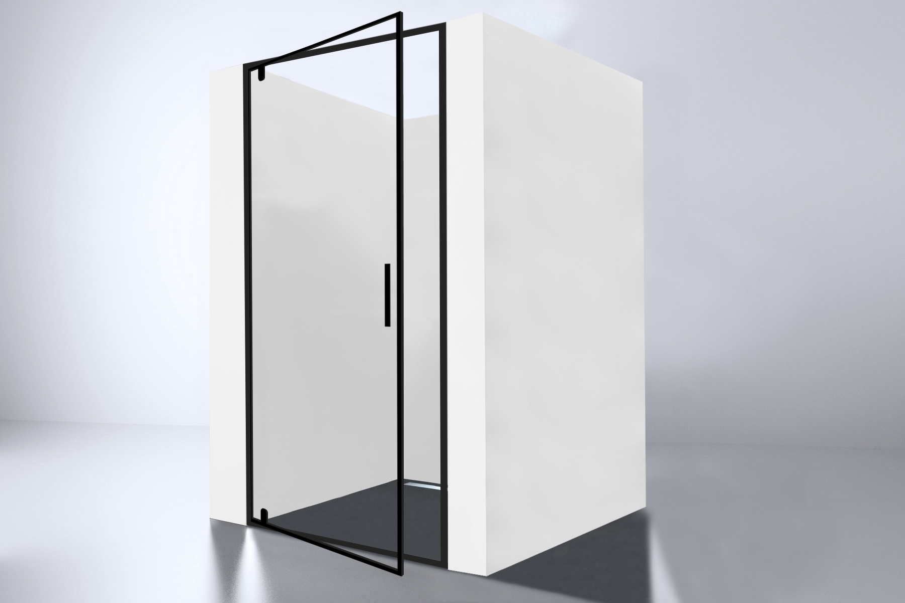 Best-Design Baron-90 Nisdeur Zwart 88-90X200 Cm Nano Glas 8 Mm