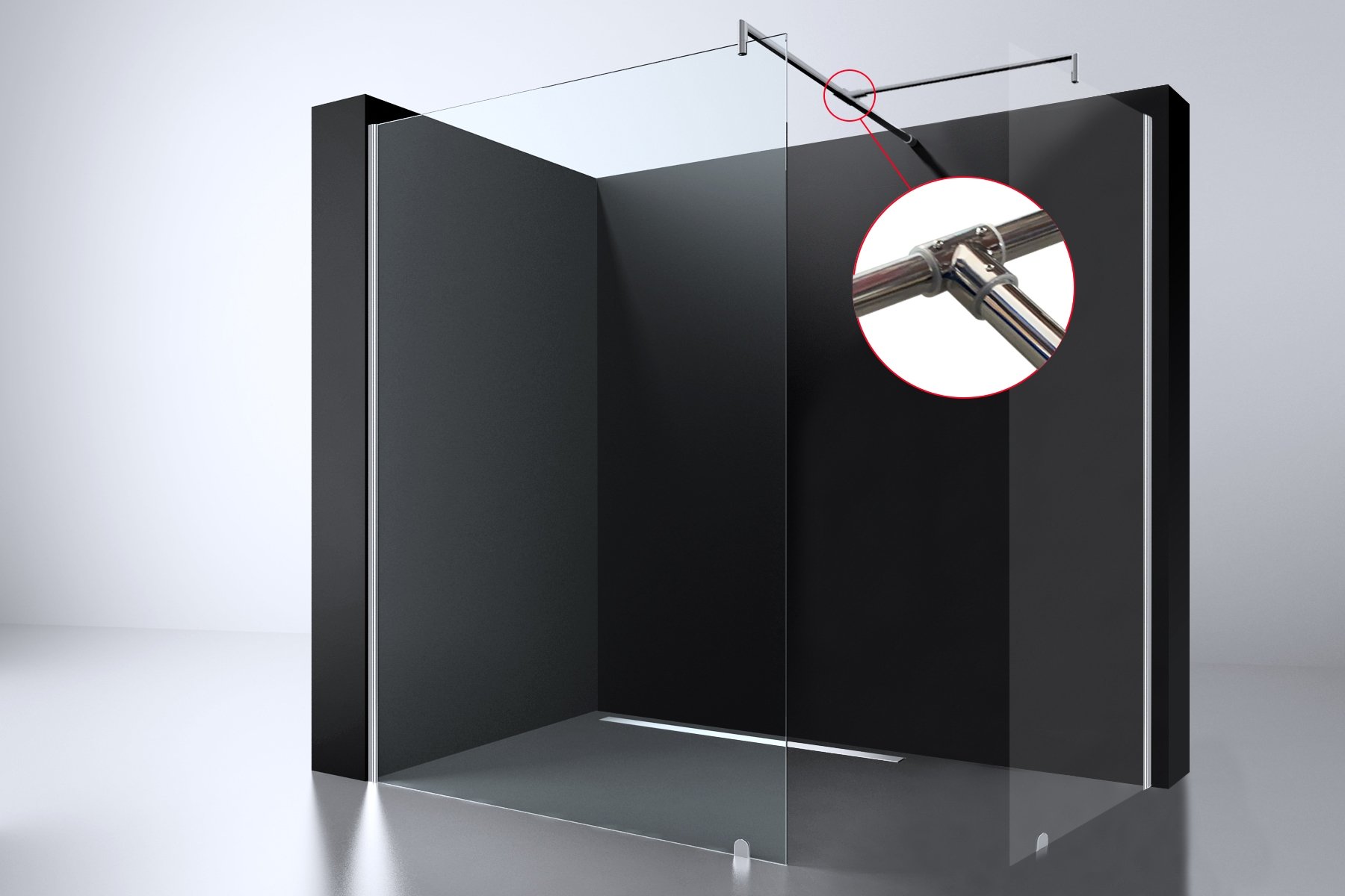 Best-Design Chroom T-Verbindingsstuk Tbv: Muurstang Erico Inloopdouche