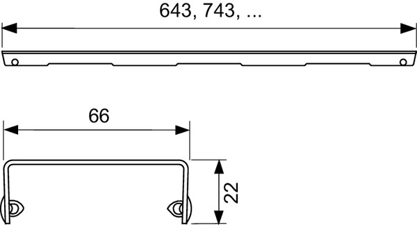 Tecedrainline Designrooster Drops, 1500 Mm, Rvs Gepolijst, Recht