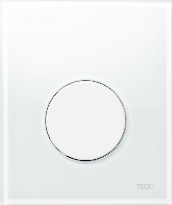 Teceloop Urinoir-Bedieningsplaat Incl. Cartouche Glas Wit, Toets Wit