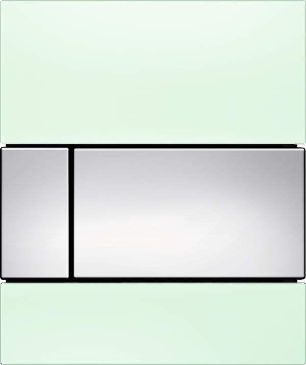 Tecesquare Urinoir-Bedieningsplaat Incl. Cartouche Glas Groen, Toets Glanzend Chroom