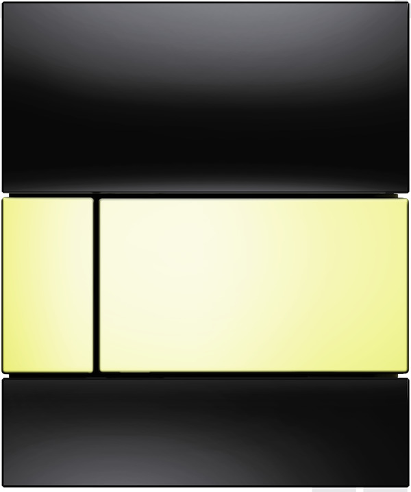 Tecesquare Urinoir-Bedieningsplaat Incl. Cartouche Glas Zwart, Toets Goud