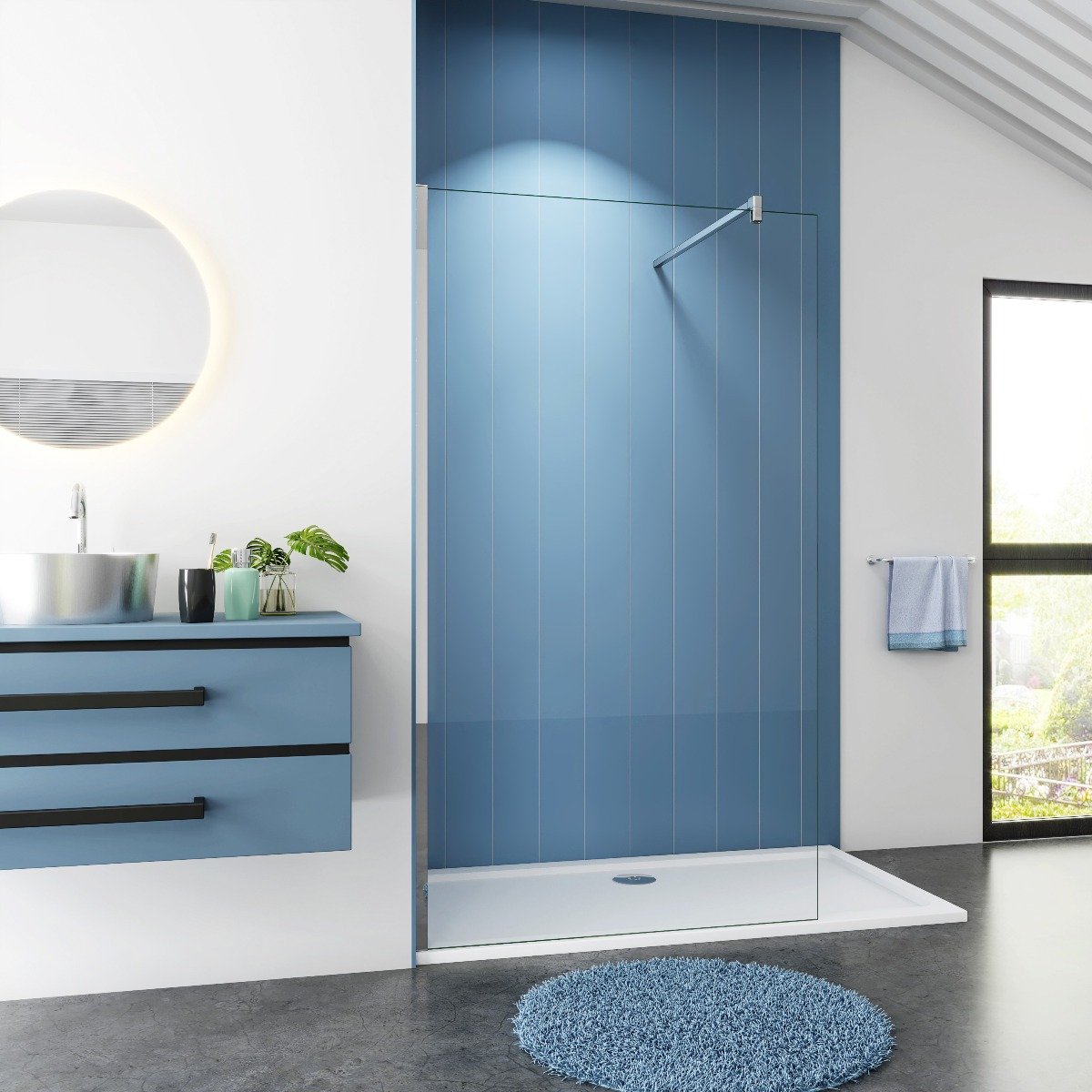 Inloopdouche Magnolia 50X200 10Mm Helder Glas Antikalk Chroom